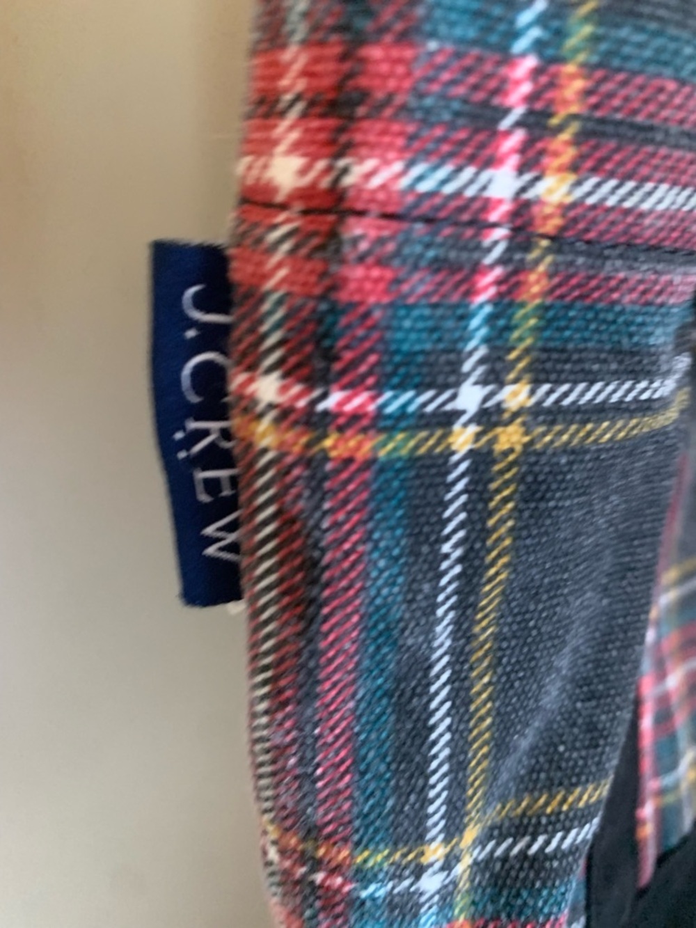J.Crew Mini Canvas Tote Purse  Women's  Plaid Black Red Snap  Double Handles - Picture 2 of 6
